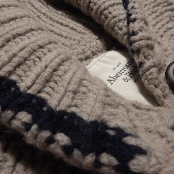 Abercrombie and Fitch 100% wool Fair Isle Nordic Icelandic vest size Medium - Picture 5 of 9